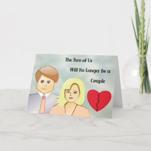 Tarjeta Anunciando el divorcio con pareja ilustrada