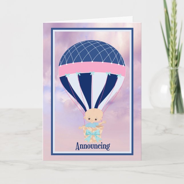 Tarjeta Anunciando el nacimiento de un niño Recién nacido (Anverso)