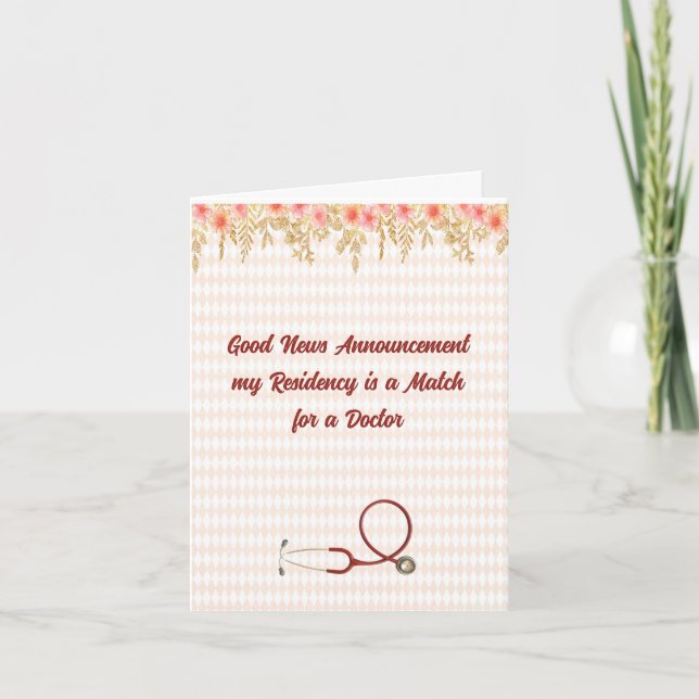 Tarjeta Anunciar que la residencia es un juego para el Méd (Anverso)