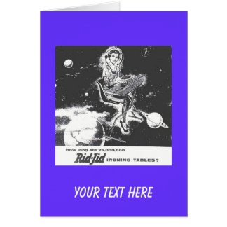 Tarjeta - anuncio retro del tablero que plancha de