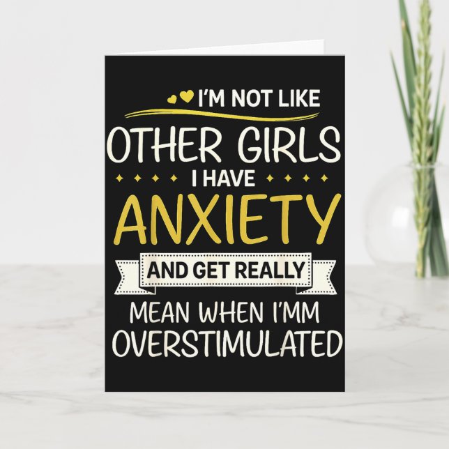 Tarjeta Anxiety Humor For Women With Overstimulation  (Anverso)