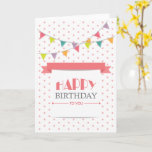 Tarjeta  Any age Birthday Custom Name Card<br><div class="desc">Happy Birthday Card</div>