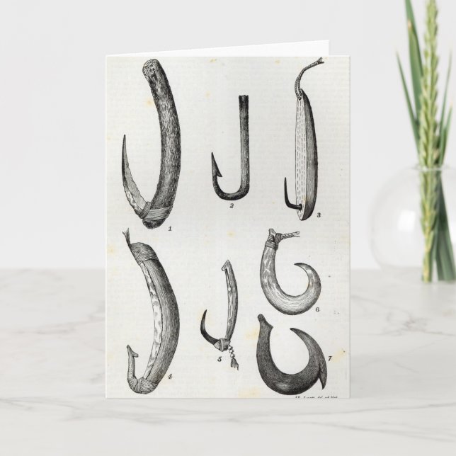 Tarjeta Anzuelos de prehistórico y de incivilizado (Anverso)