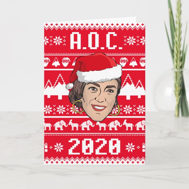 Tarjeta AOC 2020 Suéter Feo de Navidad (Anverso)