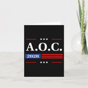Tarjeta Aoc 2028 A.C. 2028 For President American Flag P