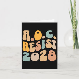 Tarjeta Aoc 2028 Para Presidente Resist Wavy Alexandria Oc