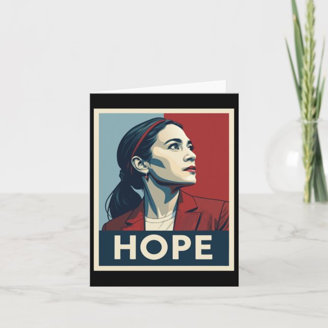 Tarjeta Aoc Alexandria Ocasio Cortez 2028 Para Presidente  (Anverso)