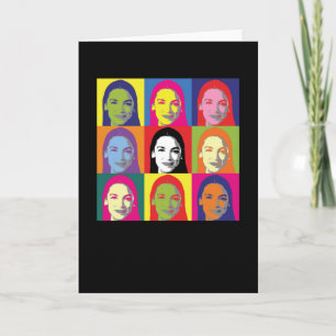 Tarjeta AOC Alexandria Ocasio-Cortez Arte pop retro