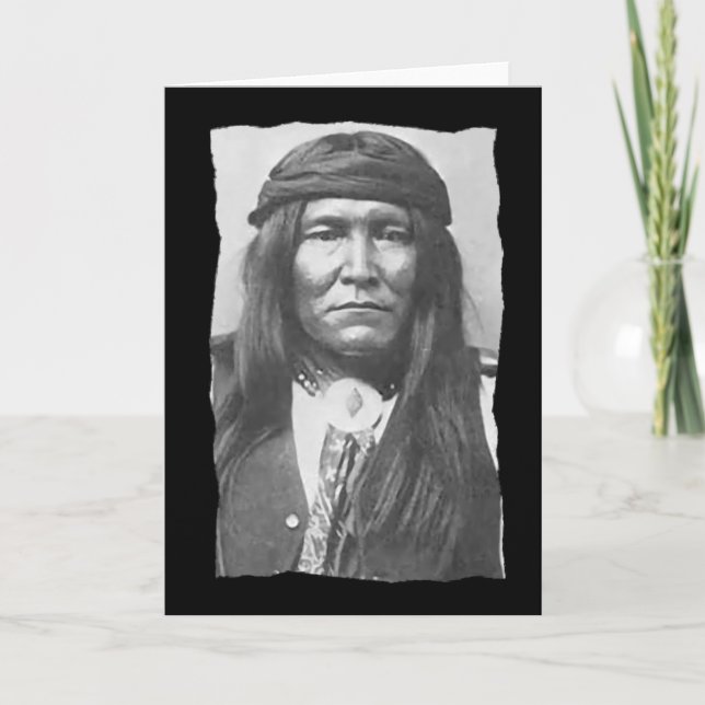 Tarjeta Apache vintage nativo americano (Anverso)