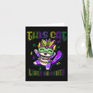 Tarjeta Aparato Masque Mardi disfraza gato Mardi Gras