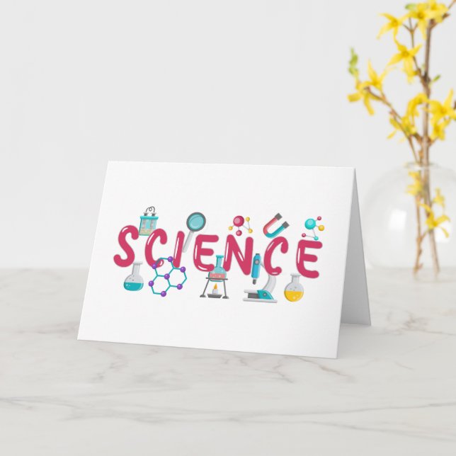 Tarjeta Aparatos de laboratorio de ciencias (flor amarilla)