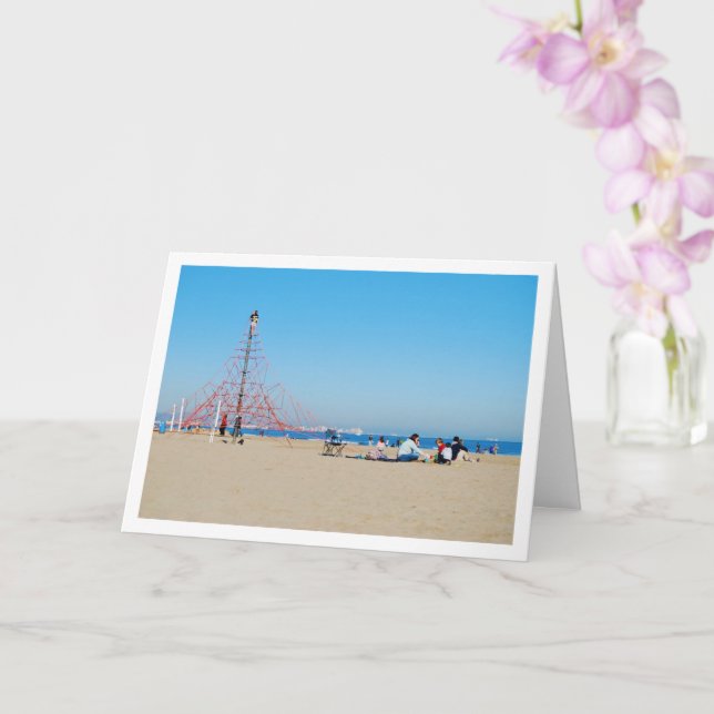 Tarjeta Aparcar en la playa de Malvarrosa, Valencia, Españ (Orquídea)