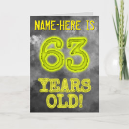 Tarjeta Apariencia de Aura Brillante Espeluznante "¡63 AÑO