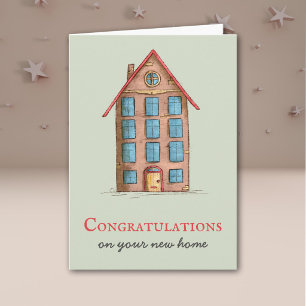 Tarjeta Apartamento Verde Felicidades por su Nuevo Hogar