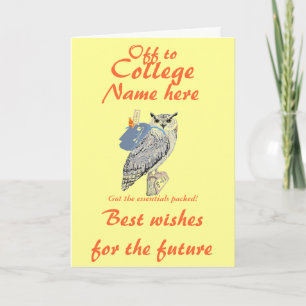 Tarjeta Apártate a los mejores deseos del Colegio, Owl, añ