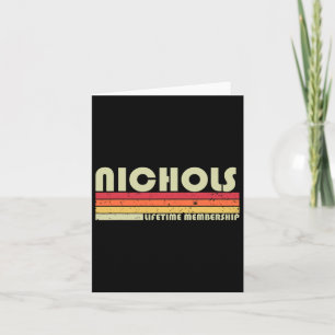 Tarjeta Apellido Nichols Divertido Retro Vintage 80s 90s C