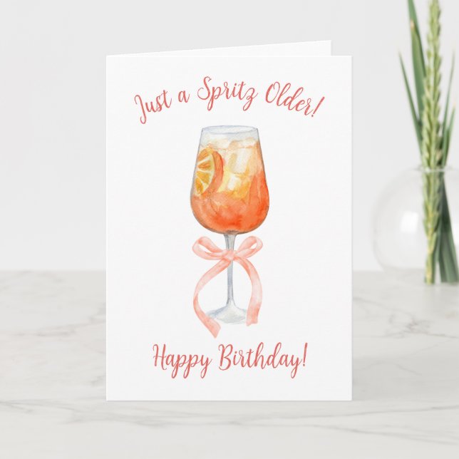 Tarjeta Apenas un cumpleaños Spritz Sperol Spritz (Anverso)