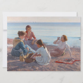 Tarjeta Aperitivo picnic en la playa (escenario marítimo i