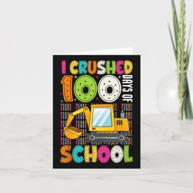 Tarjeta Aplasté 100 Días De Construcción Escolar (Anverso)
