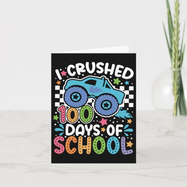 Tarjeta Aplasté 100 Días De Construcción Escolar. (Anverso)