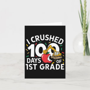 Tarjeta Aplasté 100 Días De Construcción Escolar De Primer