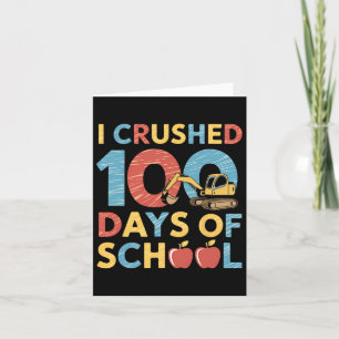 Tarjeta Aplasté 100 Días De Excavato De Construcción Escol