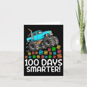 Tarjeta Aplasté 100 Días De Monstruo Escolar Camión 100 D