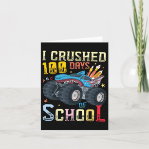 Tarjeta Aplasté 100 Días De Monstruo Escolar Feliz 1