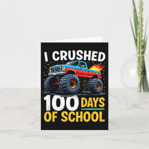 Tarjeta Aplasté 100 Días De Monstruos Escolares