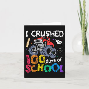 Tarjeta Aplasté 100 Días De Niños Escolares Monster Tru