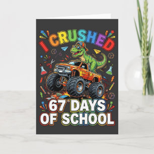 Tarjeta Aplasté 67 Días de Camión Monstruo Escolar