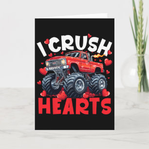 Tarjeta Aplasto Corazones San Valentín Camión Monstruo Hom