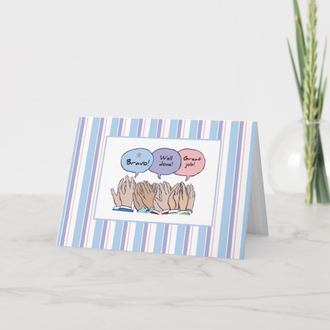 Tarjeta Aplaudiendo manos, trabajo bien hecho (Anverso)