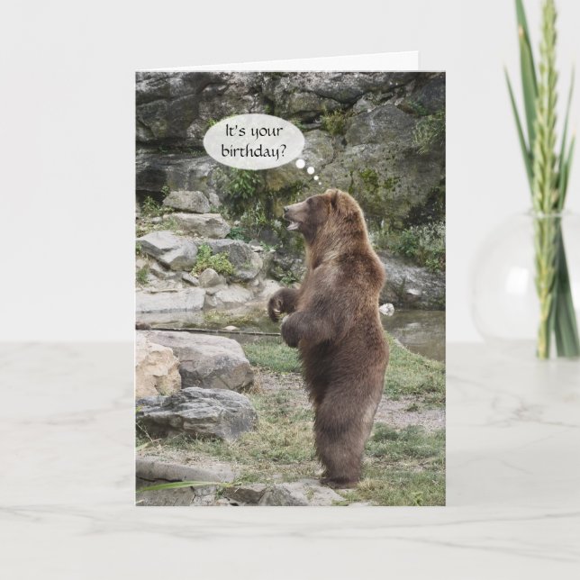 Tarjeta Aplauso de pie de oso grizzly (Anverso)