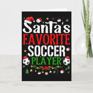 Tarjeta Aplicación de pijama de Navidad del jugador de fút