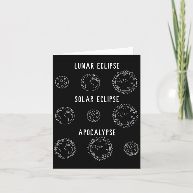 Tarjeta Apocalipsis de astronomía de eclipse solar lunar d (Anverso)