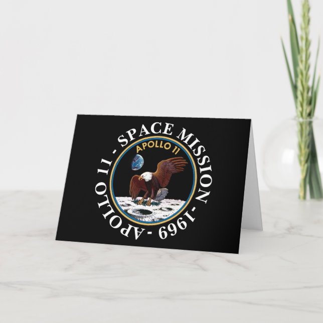 Tarjeta Apolo 11 Misión Espacial 1969 Insignia (Anverso)