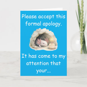 Tarjeta Apología Tardía de Cumpleaños de la Salamandra Cie