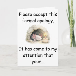 Tarjeta Apología Tardía de Cumpleaños de la Salamandra Cie