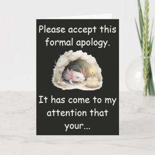 Tarjeta Apología Tardía de Cumpleaños de la Salamandra Cie