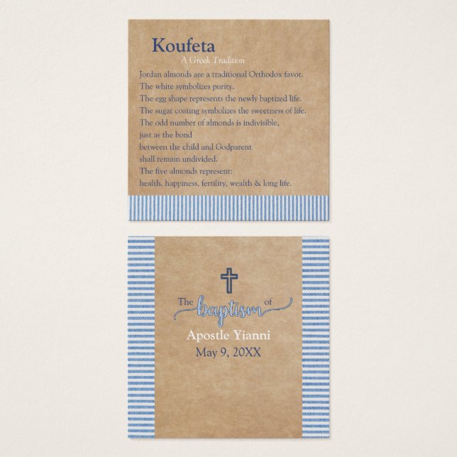 Tarjeta Apostle Koufeta (Anverso y reverso)