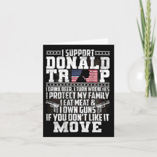 Tarjeta Apoya a Donald Trump y bebo cerveza y me pongo fra