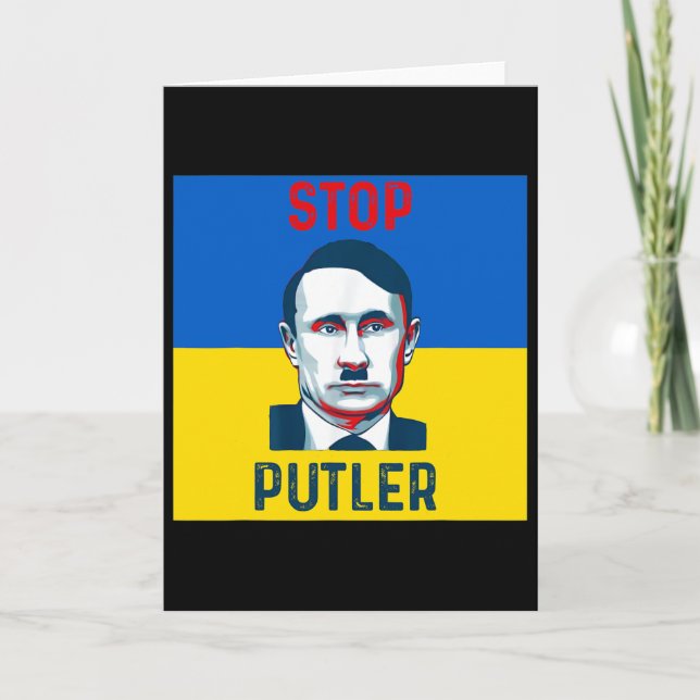 Tarjeta Apoya a Ucrania Detén a Putler (Anverso)