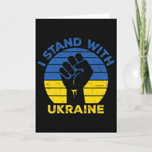 Tarjeta Apoya a Ucrania Me mantengo con Ucrania bandera de