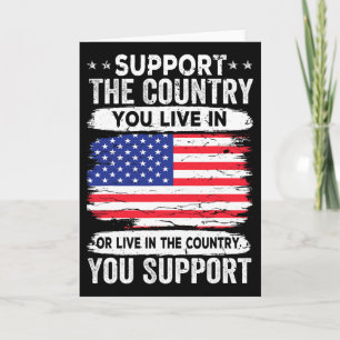 Tarjeta Apoya Al País En El Que Vives Bandera De Estados U