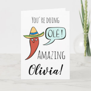 Tarjeta Apoya Animando Chili Divertido Lindo