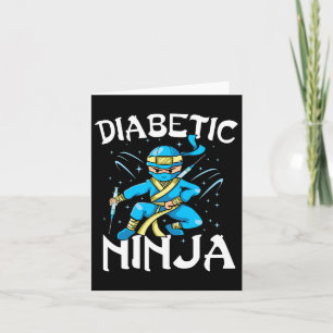 Tarjeta Apoyar a T1d Diabético Ninja Conciencia de la Diab