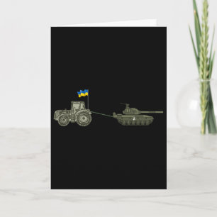 Tarjeta Apoyar a Ucrania Tractor Tirando de un Ruso