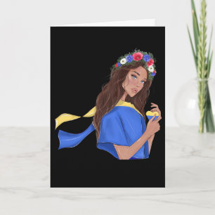 Tarjeta Apoyar la Paz en Ucrania Chica Ucraniana Corazón F
