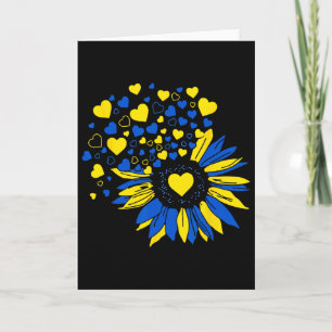 Tarjeta Apoyar Ucrania Girasol Bandera Ucraniana Corazón H